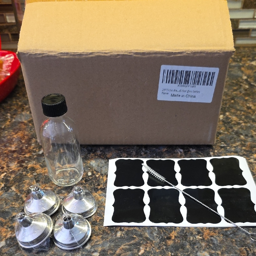20pc 2oz Glass Bottles